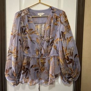 Lilic Harper Floral Tie Front Blouse | TED BAKER LONDON|